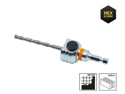 Unašeč Mandrex MX200025B s karbidovým pilotním vrtákem a upnutím Hex 8,5 mm