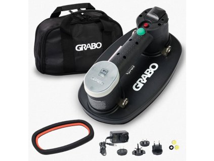 Set GRABO Pro-Lifter 20 v tašce – přísavka, nabíječka, adaptéry a náhradní těsnění
