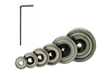 CMT sada 6 vodicích ložisek s inbus klíčem – výměnné průměry ložisek pro falcovací frézy