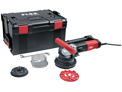 Sanační bruska FLEX RE 16-5 115 Kit E-Jet s diamantovým talířem, příslušenstvím a kufrem L-BOXX