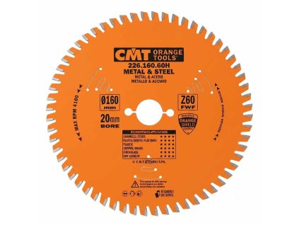 Pilový kotouč CMT 226.160.60H Metal & Steel Ø160 mm s otvorem 20 mm a 60 zuby FWFE.