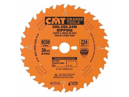 CMT | Pilový kotouč na stavební řezivo ø 250/30 mm Z24 WZ/ATB