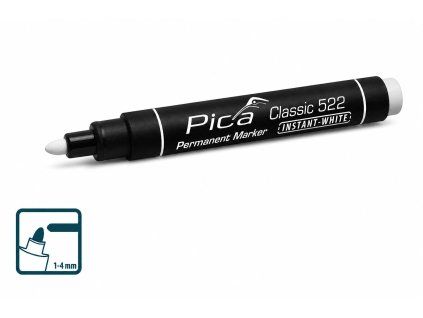 Pica Classic 522 Instant White bílý permanentní popisovač se stopou 1–4 mm