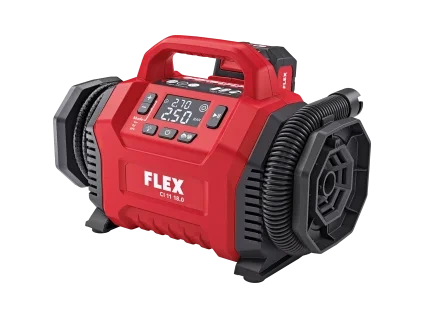 Aku kompresor FLEX CI 11 18.0 s digitálním displejem a 18V akumulátorem