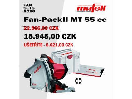 Mafell - Fan  Pack II - ponorná pila MT 55 s vodící lištou
