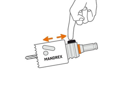 Mandrex | Unašeč MXqs ONE CLICK – středící vrták HSS 125 mm