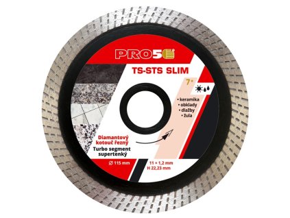 PRO5 | diamantový kotouč na obklady a dlažbu Ø115 mm – jolly hrany (turbo)