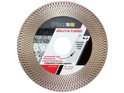 PRO5 | diamantový kotouč na řezání a broušení Ø115 mm – jolly hrany (X-turbo)