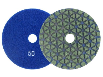 PRO5 | diamantový pružný lešticí kotouč Ø100 mm – zrnitost P 50 (suché leštění)