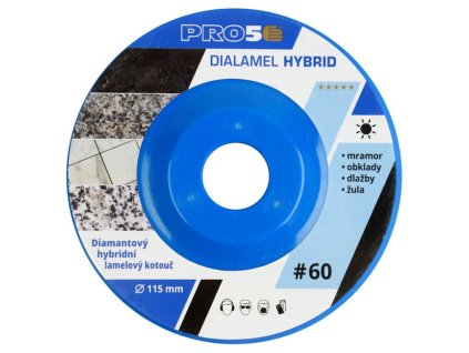 PRO5 | Diamantový hybridní lamelový kotouč Ø115 mm P60 – suché/mokré broušení