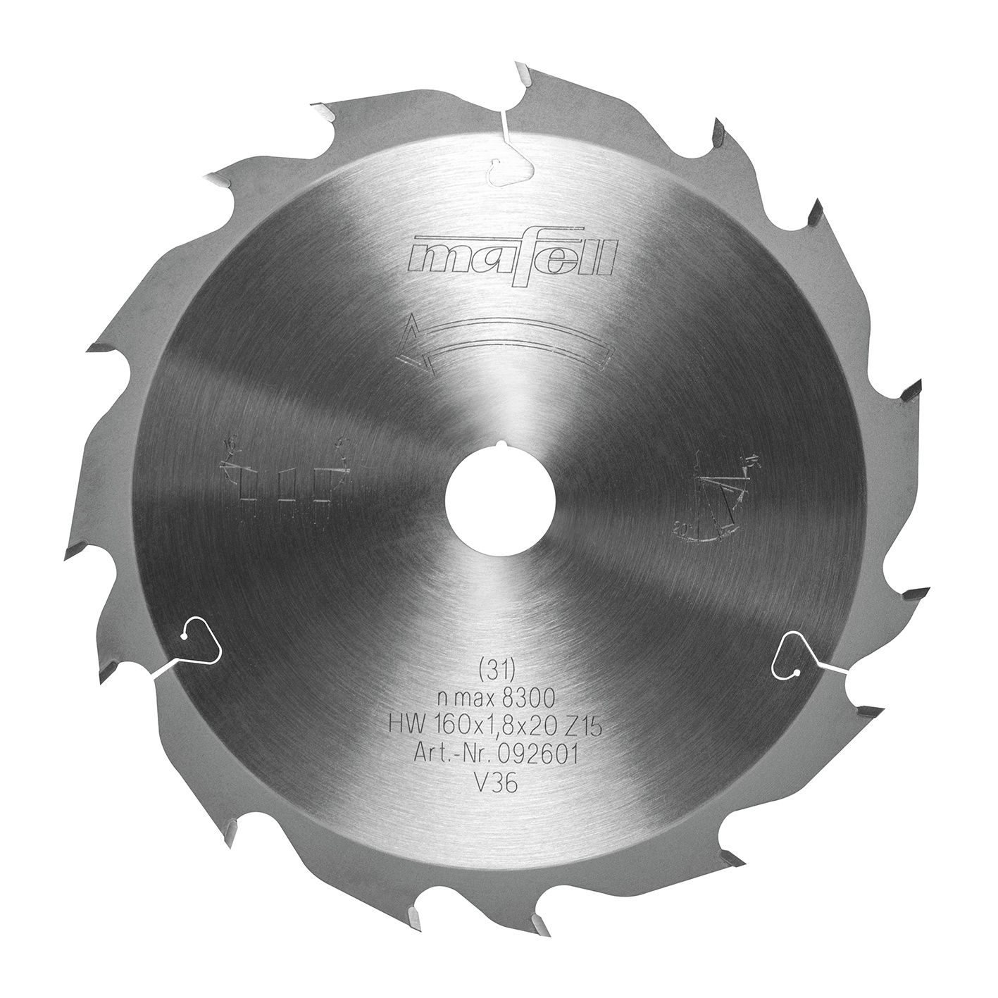 Mafell | Pilový kotouč ø 160×1,8×20 mm Z15-5 – čistý a rychlý podélný řez do masivu
