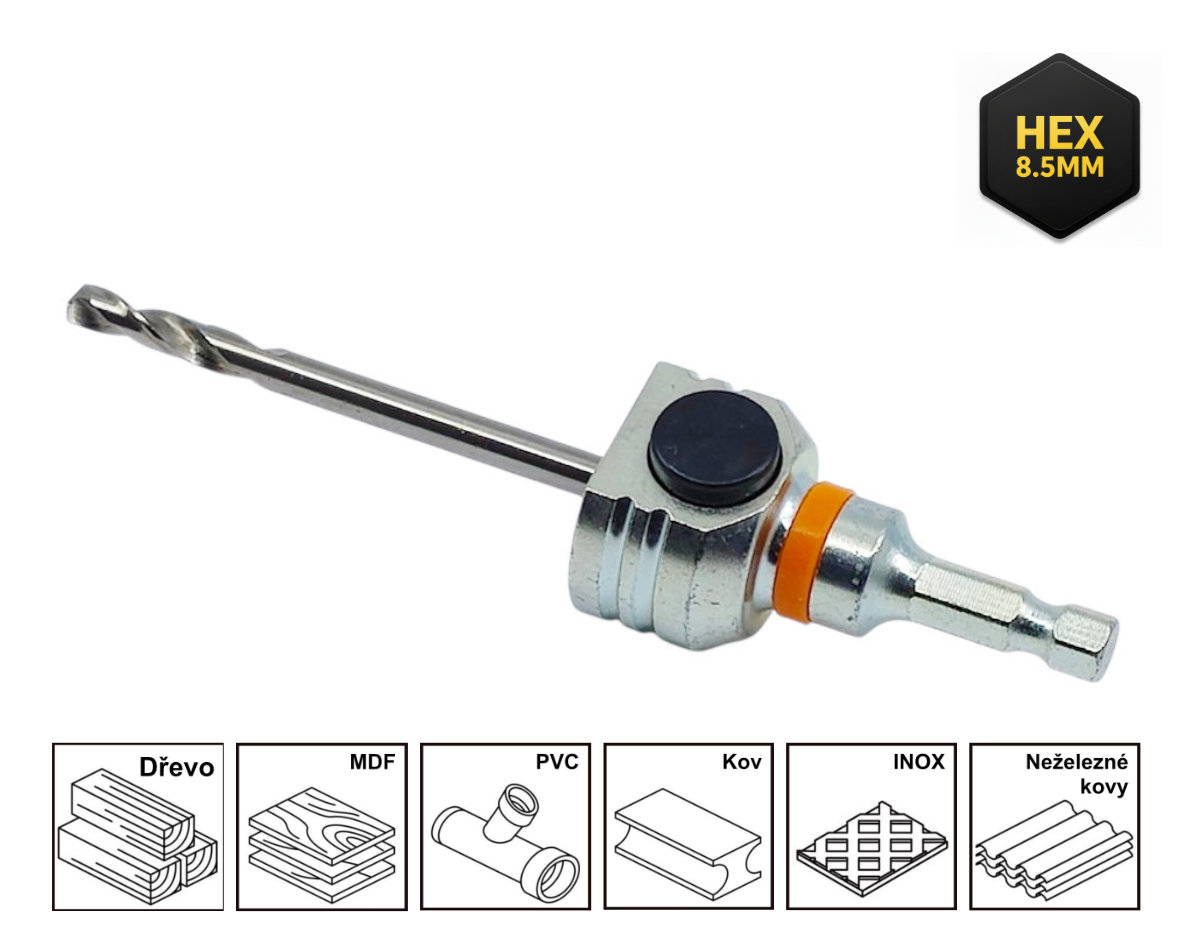 Mandrex | Unašeč MX200024B – Hex 8,5 mm pro bimetalové děrovky, také TCT