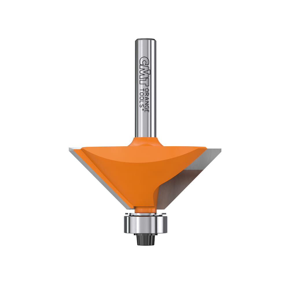 CMT Orange Tools CMT | Fréza úkosová s ložiskem 45° / stopka Ø6mm C 936: Úhel 45° / Ø45x18 / délka 60,2 / stopka Ø6mm
