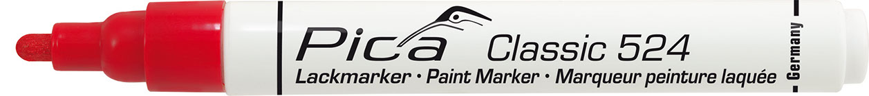 Pica Marker Pica | Classic 524 lakový popisovač 2–4 mm – kontrastní značení Barva: červená