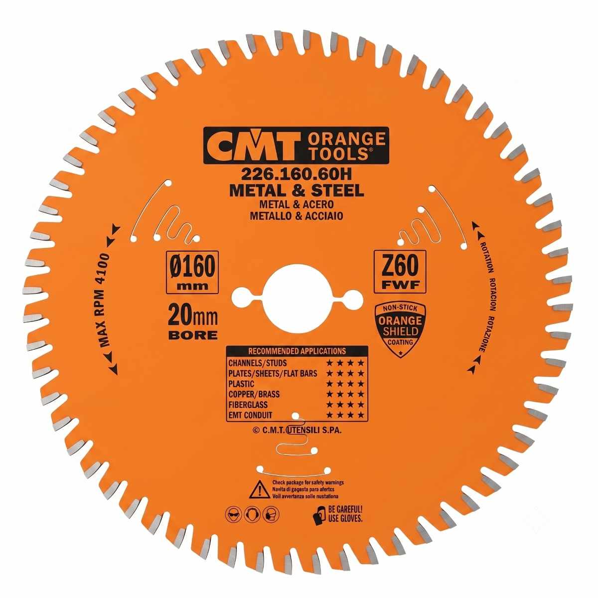 CMT Orange Tools CMT | Kotouč na železo, ocel a PVC ø 160/20 mm Z60 FWF