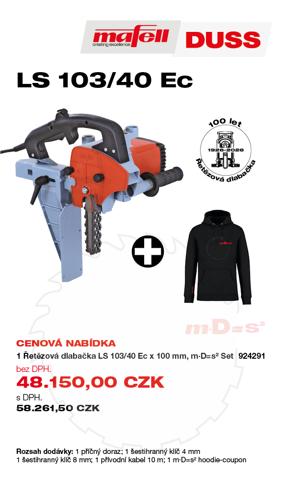 MAFELL LS 103 Ec řetězová dlabačka 2500 W - Akce