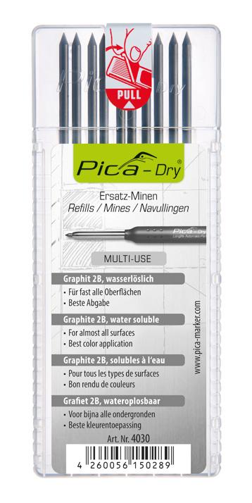Pica | Náhradní omyvatelné tuhy: žlutá, červená, šedá a mix těchto barev ve vodě rozpustné: 4030 - šedá(10xks)