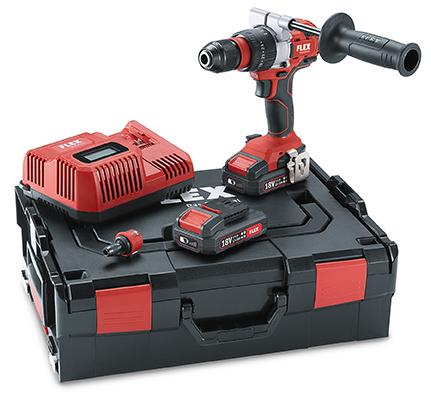 Flex - 2-stupňový příklepový aku-vrtací šroubovák 18,0 V PD 2G 18.0-EC2.5 Set