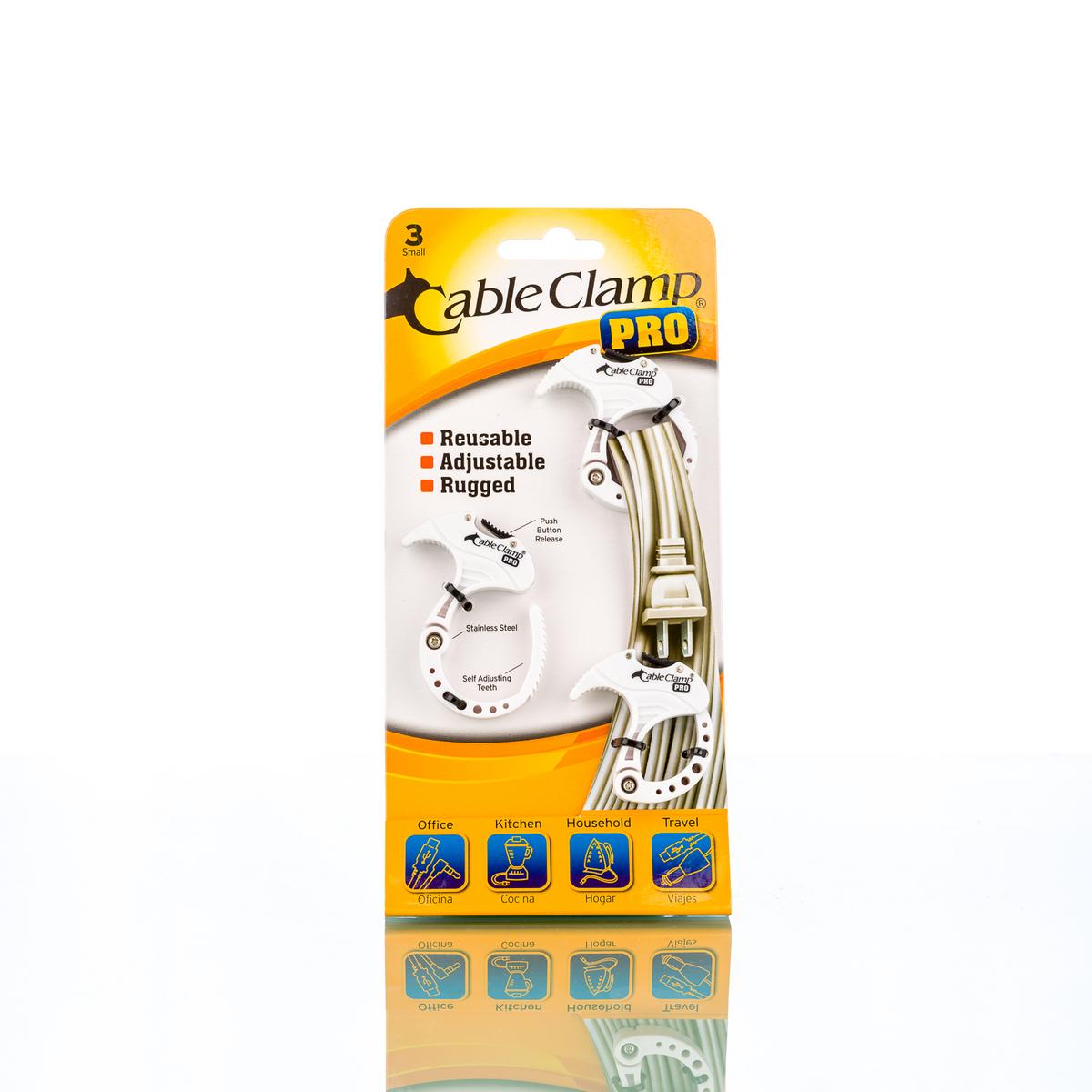 Cable Clamp PRO – blistr 3 kusy S/S/S bílá