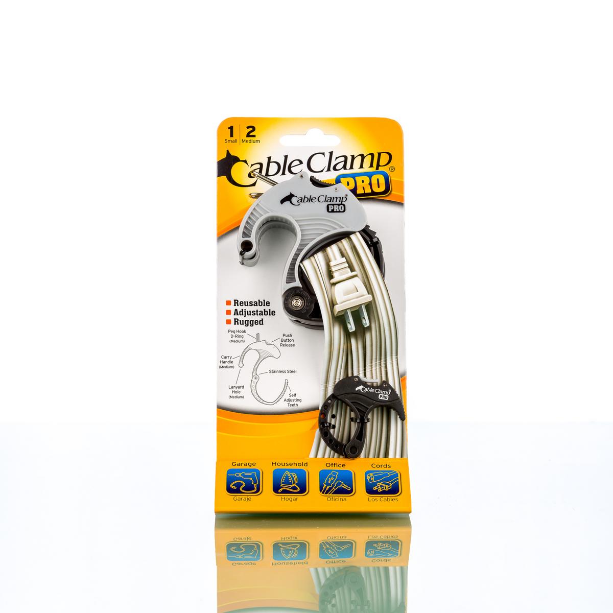 Cable Clamp PRO – blistr 3 kusy S/M/M šedá+ černá