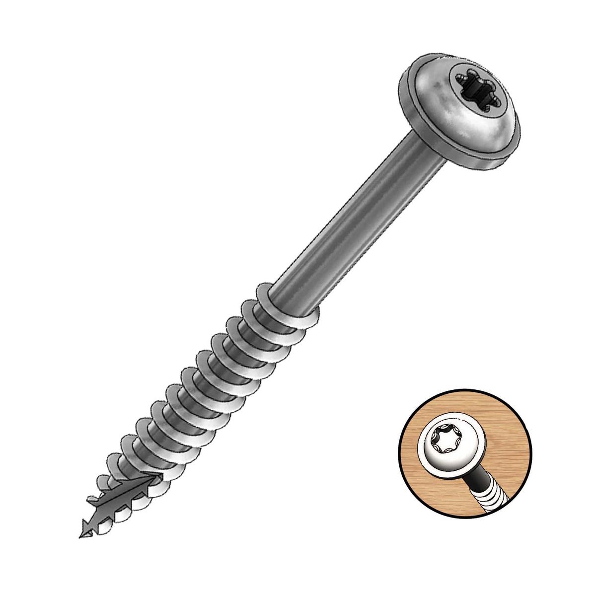 Milescraft | PocketScrews - vruty pro kapsové spoje Délka: 64 mm, Obsah balení: 35 ks, závit: hrubý (coarse)