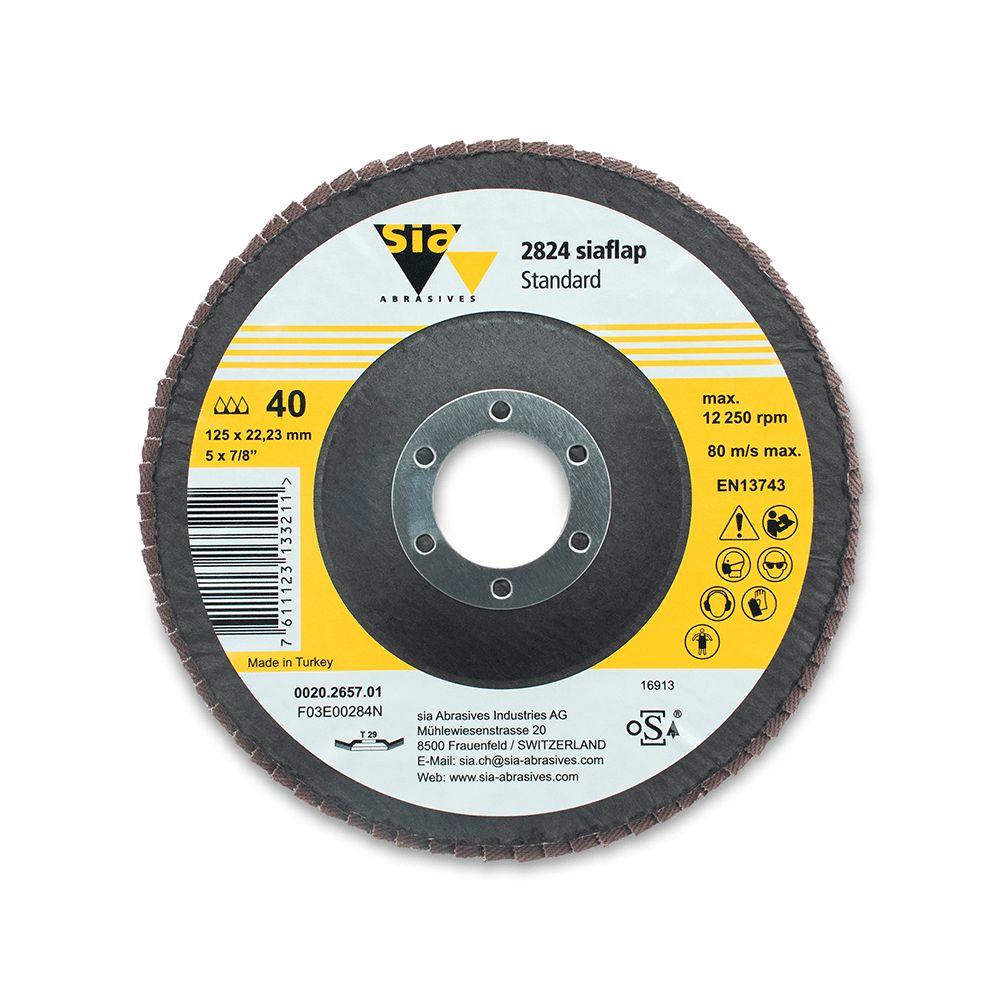 SiaAbrasives | Lamelové kotouče pro úhlové brusky SiaFlap Průměr: 115 mm, Hrubost: P 40