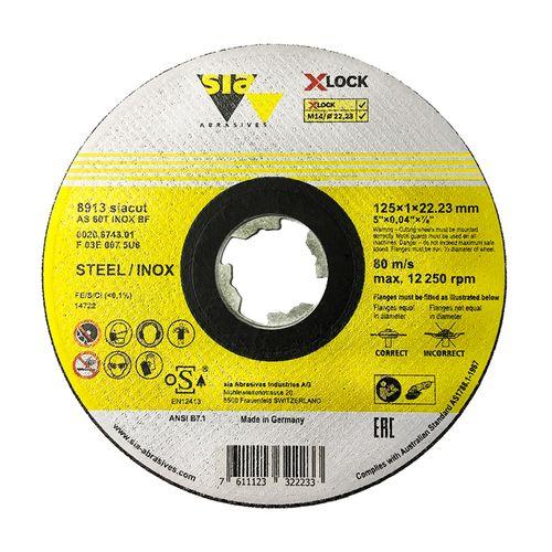 SIA Abrasives SiaAbrasives | Řezné kotouče na ocel a nerez X-LOCK – rychlé a čisté řezání Průměr: 125 mm, Šíře: 1 mm