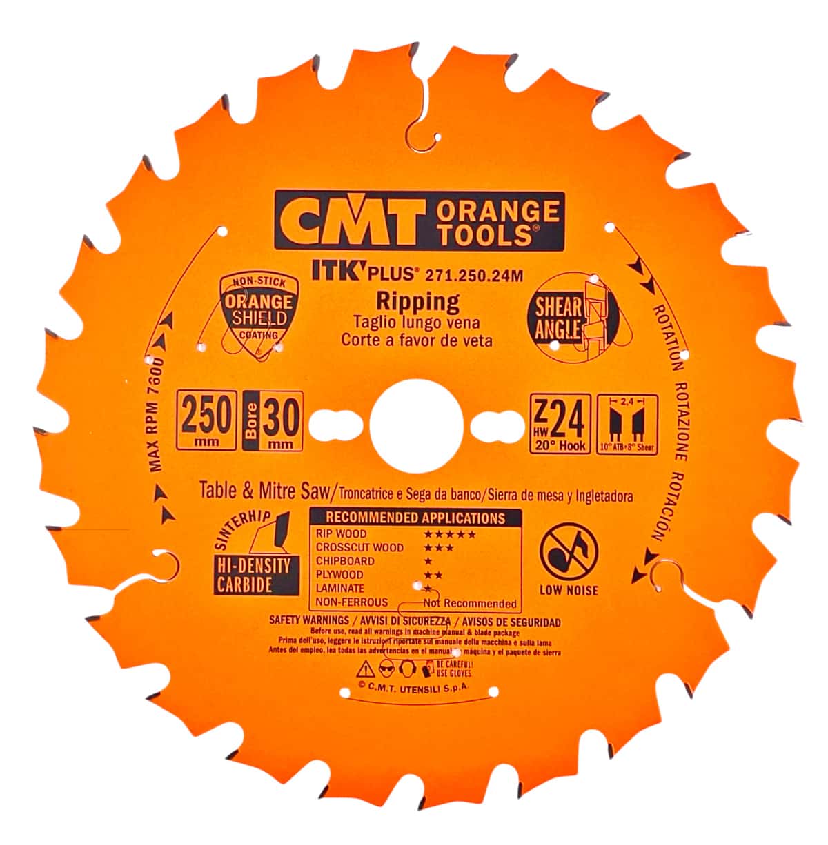 CMT | Ultra tenký pilový kotouč pro podélný řez ø 250/30 mm Z24 WZ/ATB