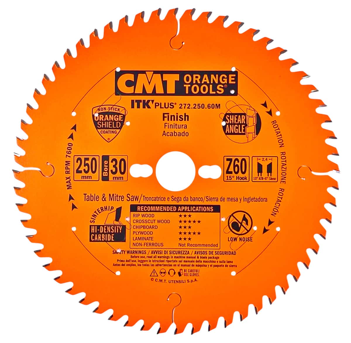 CMT | Ultra tenký pilový kotouč pro příčné řezy - ø250/30 mm Z60 WZ/ATB