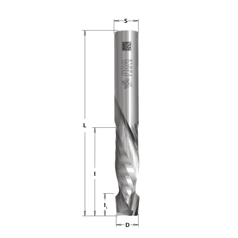 ITA Tools | Spirálová drážkovací fréza pozitiv/negativ ø 8mm/32mm Z2+2