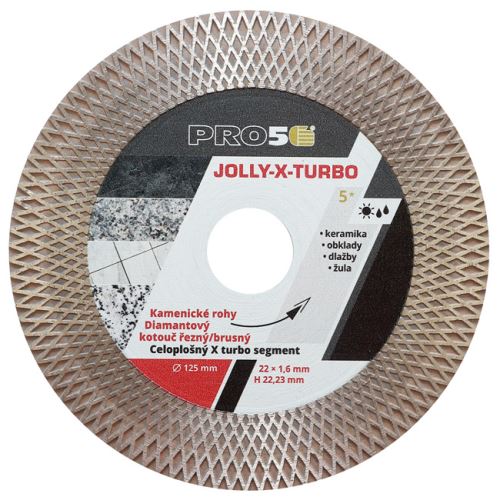 PRO5 | diamantový kotouč na řezání a broušení Ø125 mm – jolly hrany (X-turbo)