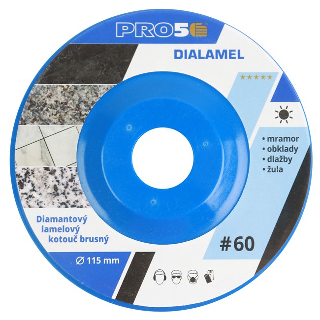 PRO5 | Diamantový lamelový kotouč Ø115 mm  – suché broušení Hrubost: P 60