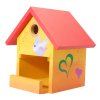Pebaro – ptačí budka 2v1 s krmítkem, žlutý domeček s červenou střechou
