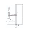 Bessey - svěrka do ponků se systémem děr TW16-20-102K pevné vyložení