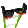 Detail organizéru Little Giant Quad Pod 2.0 na horní části žebříku King Kombo