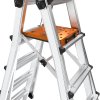 Little Giant Platform Pro upevněná uvnitř víceúčelového žebříku