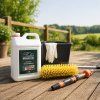 Rubio Monocoat Exterior Wood Cleaner 5 l – příprava na čištění venkovního dřeva na terase (kanystr, kýbl, kartáč)